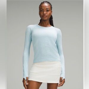 Lululemon Sparkle Blue Swiftly Tech Long-Sleeve, Waist length in Size 2